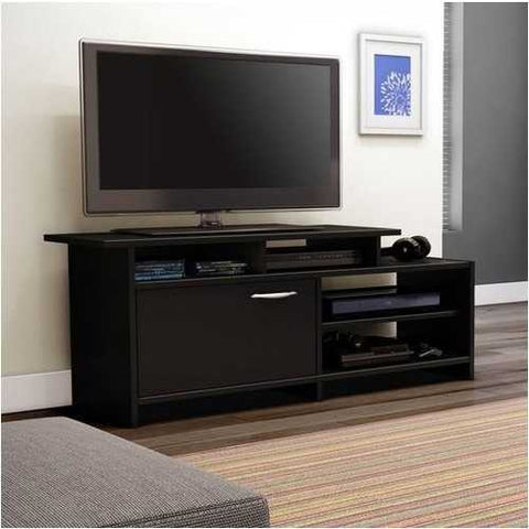 Image of 52-inch Modern TV Stand in Black Finish