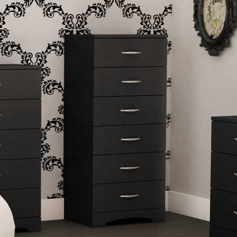 Image of Black 6-Drawer Lingerie Chest for Contemporary Bedroom