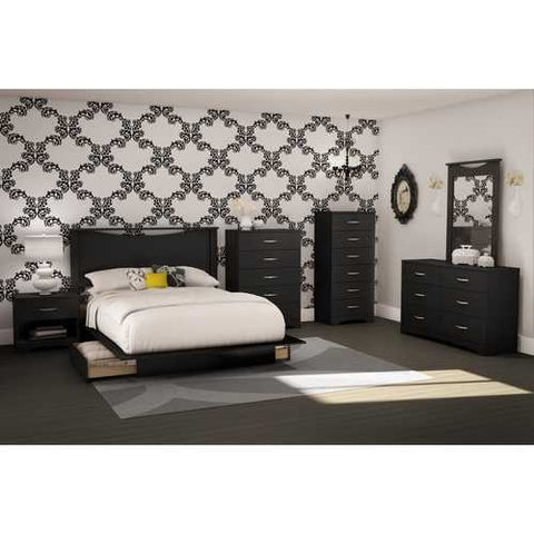 Image of Black 6-Drawer Lingerie Chest for Contemporary Bedroom