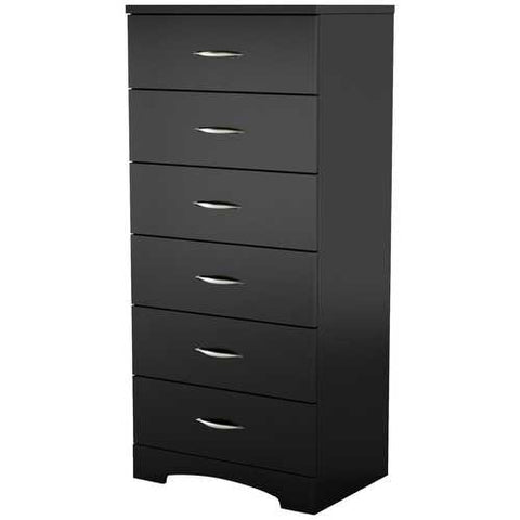 Image of Black 6-Drawer Lingerie Chest for Contemporary Bedroom