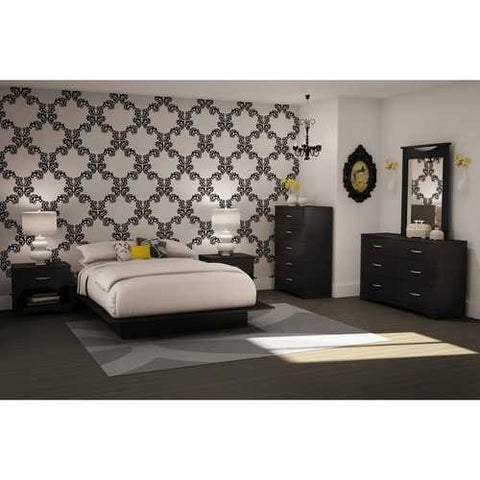 Image of 6-Drawer Dresser for Contemporary Bedroom in Black Finish