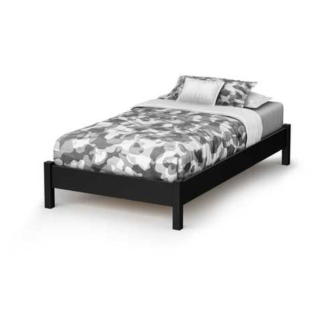 Image of Twin size Contemporary Platform Bed Frame in Black Wood Finish