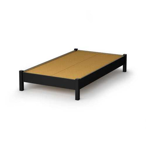 Image of Twin size Contemporary Platform Bed Frame in Black Wood Finish