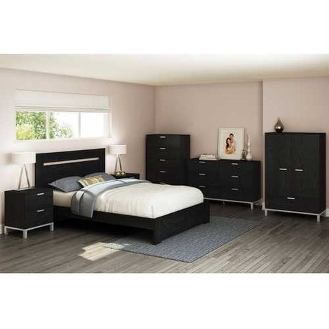 Image of Full / Queen size Contemporary Headboard in Black Oak Finish