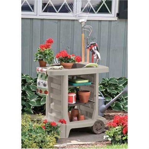 Image of Outdoor Portable Potting Bench Gardening Station Utility Bin