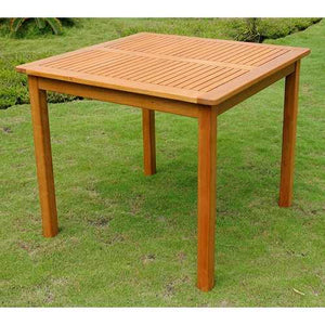 Square 32-inch Outdoor Wood Patio Dining Table