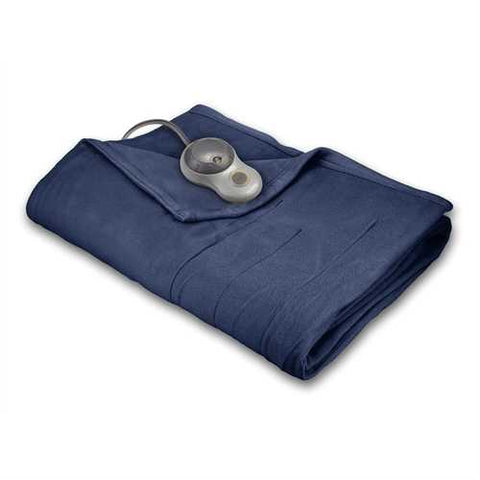 Image of Twin size Quilted Fleece Heated Electric Blanket in Blue Lagoon