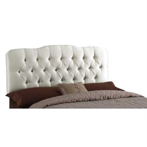 Queen size Tufted Padded Headboard Upholstered in Parchment Fabric