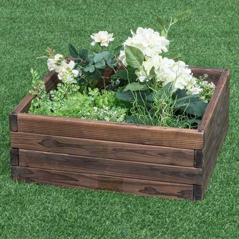 Image of Solid Fir Wood 2 ft x 2 ft Raised Garden Bed Planter