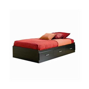 Black Onyx Twin-Size Platform Bed with 3 Spacious Drawers