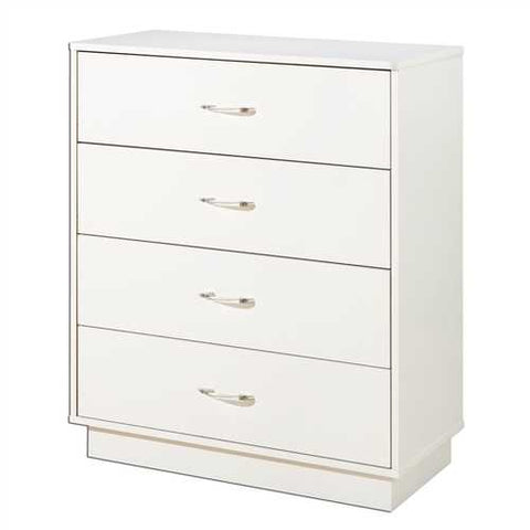 Image of White 4-Drawer Chest with Interchangeable Handles