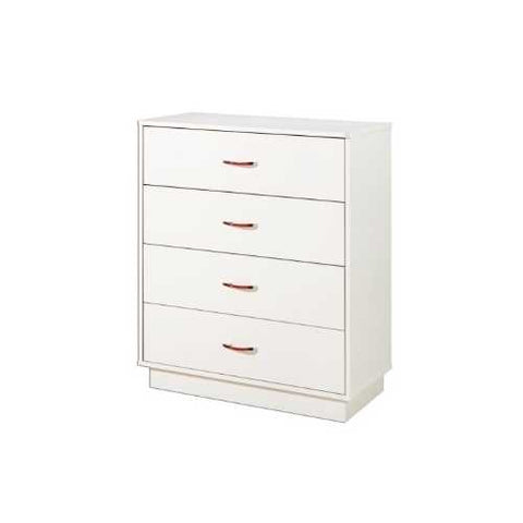 Image of White 4-Drawer Chest with Interchangeable Handles