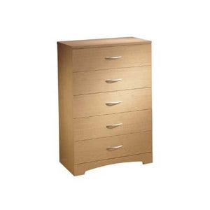 5 Drawer Chest Bedroom Bureau in Natural Maple Finish