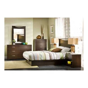 Modern 6-Drawer Bedroom Dresser in Chocolate Wood Finish