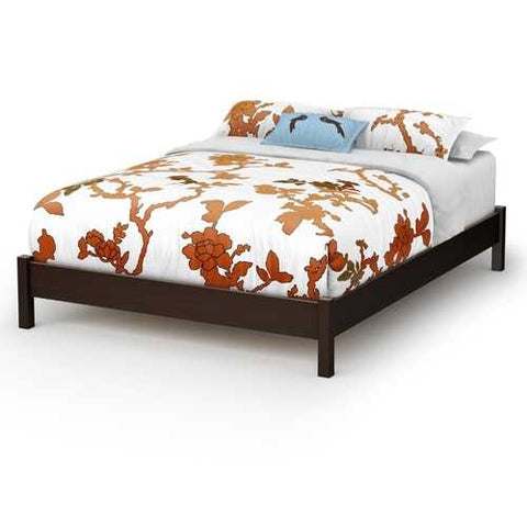 Image of Queen size Modern Platform Bed Frame in Chocolate Finish