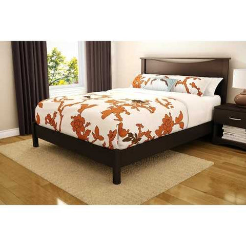 Image of Queen size Modern Platform Bed Frame in Chocolate Finish