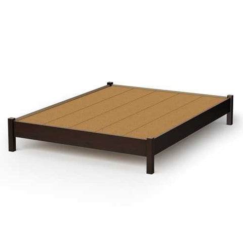 Image of Queen size Modern Platform Bed Frame in Chocolate Finish