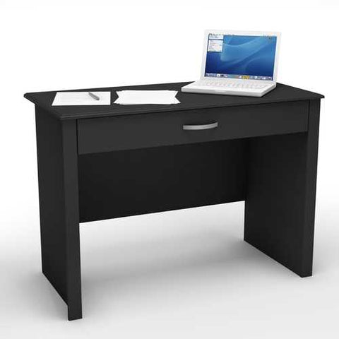 Image of Black Laptop Computer Desk with Keyboard Tray Drawer