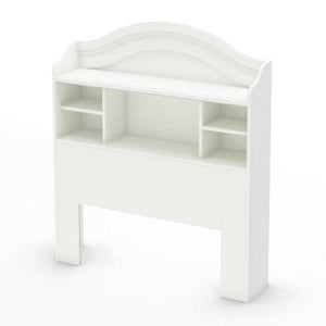 Twin size Arched Bookcase Headboard in White Wood Finish