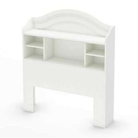 Image of Twin size Arched Bookcase Headboard in White Wood Finish