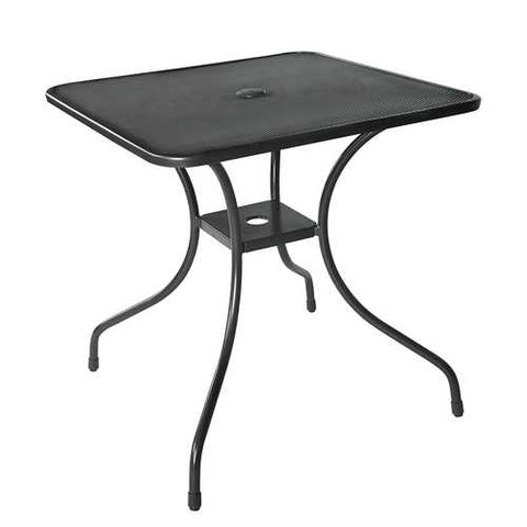 Image of Ash Black Steel 28 x 28 inch Metal Outdoor Dining Patio Table