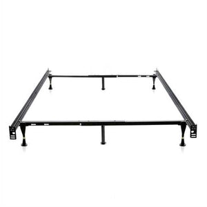 Twin / Full size Sturdy 6-Leg Metal Bed Frame with Glide Legs