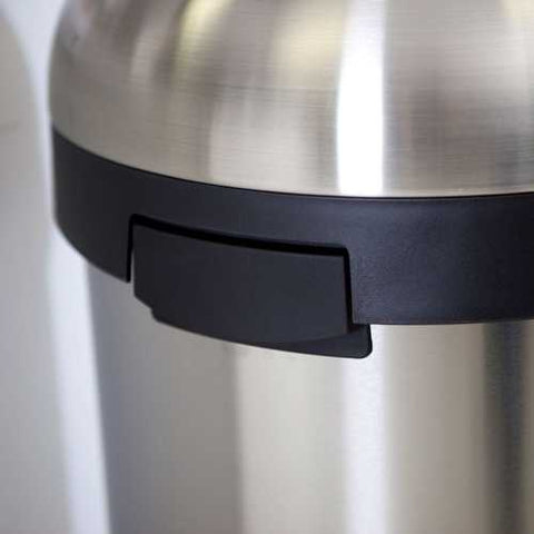 Image of Round Stainless Steel 16-Gallon Kitchen Trash Can with Open Top Design