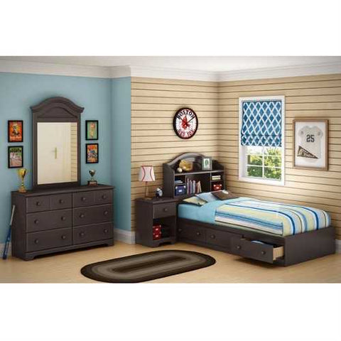 Image of Twin size Arch Top Bookcase Headboard in Chocolate Finish