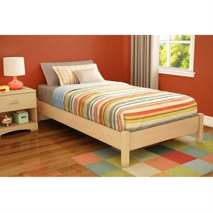 Twin size Platform Bed Frame in Natural Wood Finish