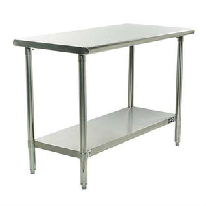 Stainless Steel Top Food Safe Prep Table Utility Work Bench With Adjustable Shelf