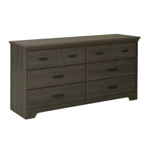 Image of Bedroom 6-Drawer Double Dresser Wardrobe Cabinet in Grey Maple Finish