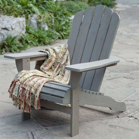 Image of Weather Resistant Eco-Friendly Eucalyptus Wood Adirondack Chair in Driftwood Color