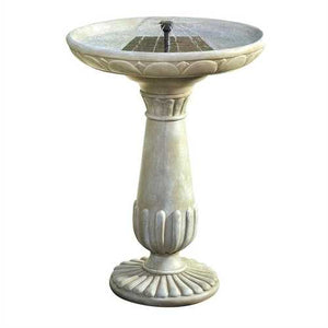 Outdoor Solar Fountain Bird Bath in Fade Resistant Resin with Solar Pump