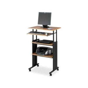 Adjustable Height Stand Up Office Desk in Medium Oak