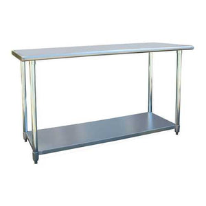 Heavy 60 x 24 inch Stainless Steel Work Bench Utility Table with Rounded Edges