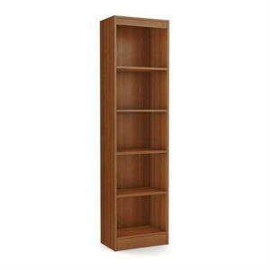 Cherry Wood Finish 71-inch Tall Skinny 5-Shelf Space Saving Bookcase