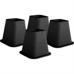 6-inch High Bed Risers in Black - 4-Pack