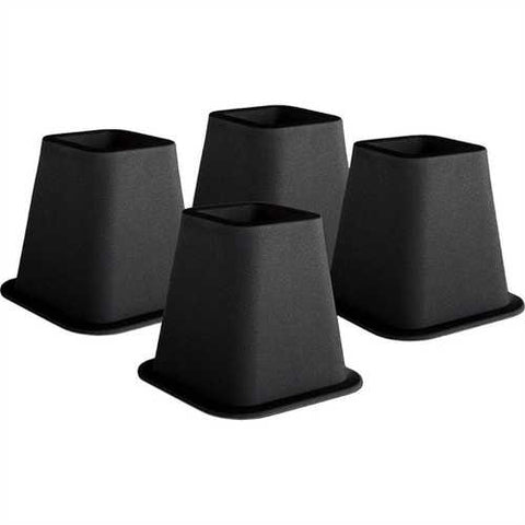 Image of 6-inch High Bed Risers in Black - 4-Pack