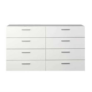 White Modern Bedroom 8-Drawer Double Dresser