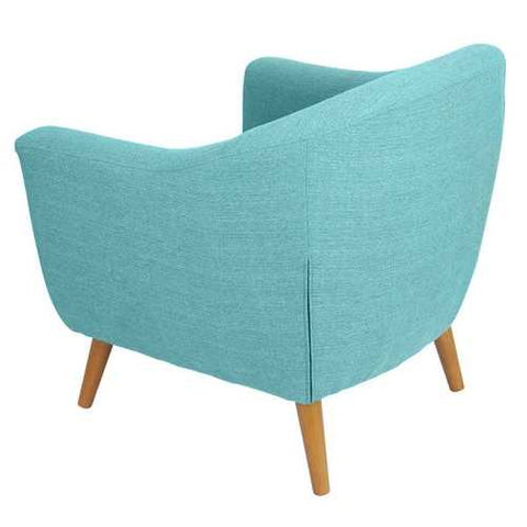 Image of Turquoise Modern Mid-Century Style Arm Chair with Solid Wood Legs