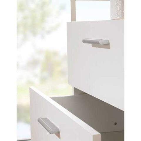 Image of Contemporary Style White 4-Drawer Bedroom Bureau Storage Chest