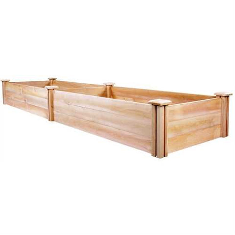 Image of Cedar Wood 2-Ft x 8-Ft Outdoor Raised Garden Bed Planter Frame - Made in USA