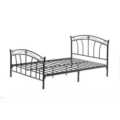 Image of Twin size Stylish Black Metal Platform Bed Frame with Headboard and Footboard