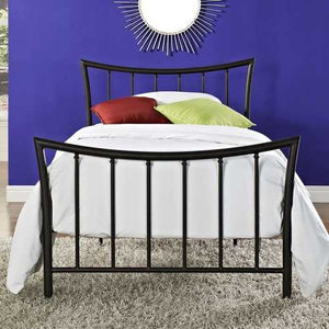 Twin size Bronze Metal Platform Bed Frame with Headboard and Footboard