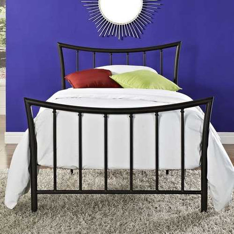 Image of Twin size Bronze Metal Platform Bed Frame with Headboard and Footboard