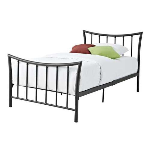 Image of Twin size Bronze Metal Platform Bed Frame with Headboard and Footboard