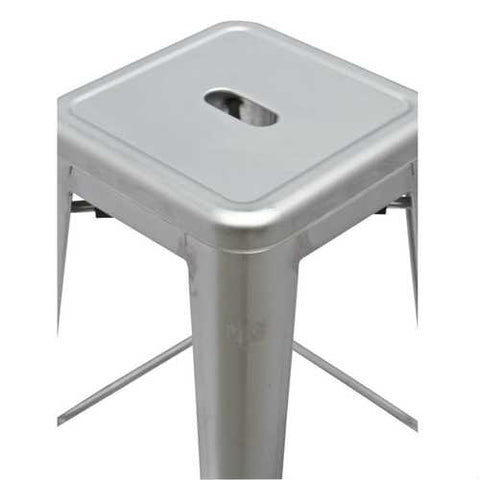 Image of Indoor Outdoor Backless Stacking Counter Height Bar Stool in Gunmetal Galvanized Steel