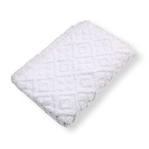 Image of Twin size 100% Cotton Bedspread with White Diamond Pattern and Fringed Edges