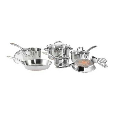 Image of 12-Piece Stainless Steel Cookware Set with Copper Bottom