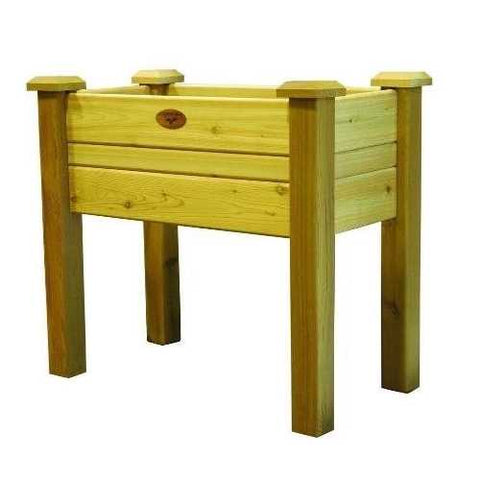 Image of Raised Garden Bed Planter Box in Solid Cedar Wood in Natural Finish - 34-inch